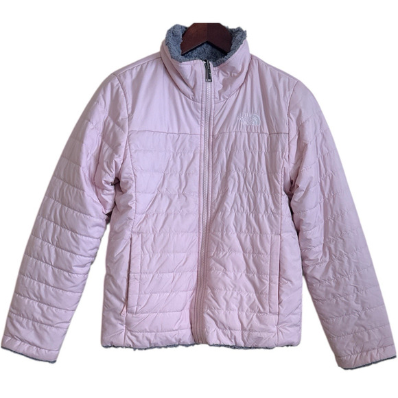 The North Face Mossbud Swirl Reversible Jacket Size 14-16 Pink/Grey (Flaw) - Picture 1 of 9